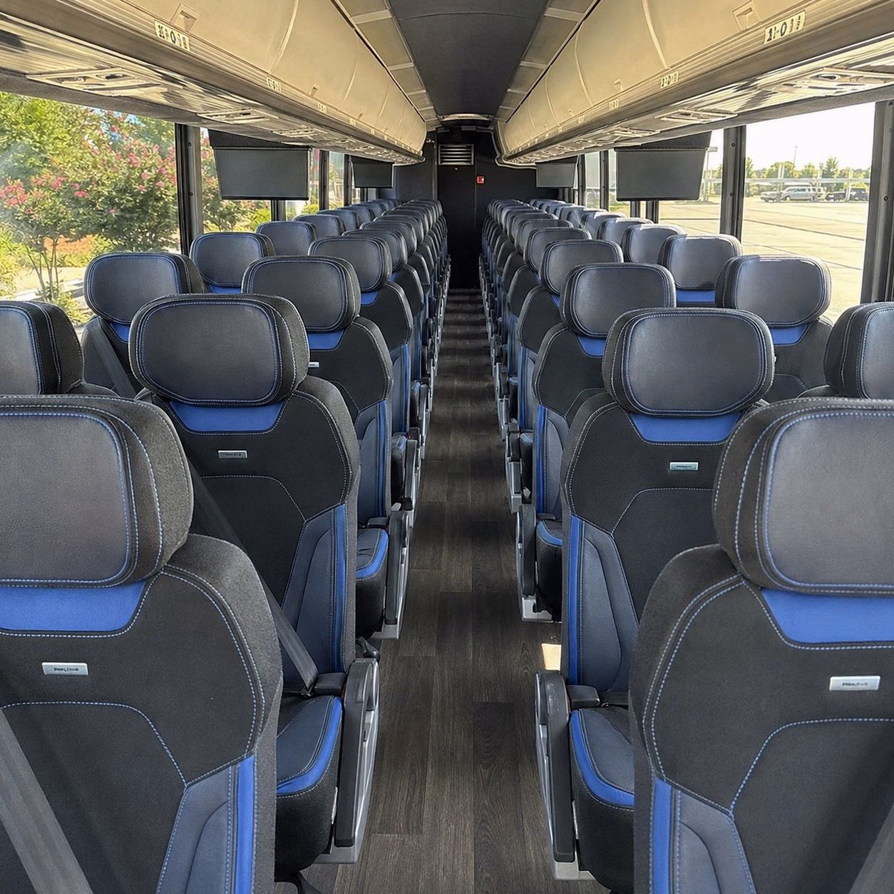 56 passenger charter bus inside